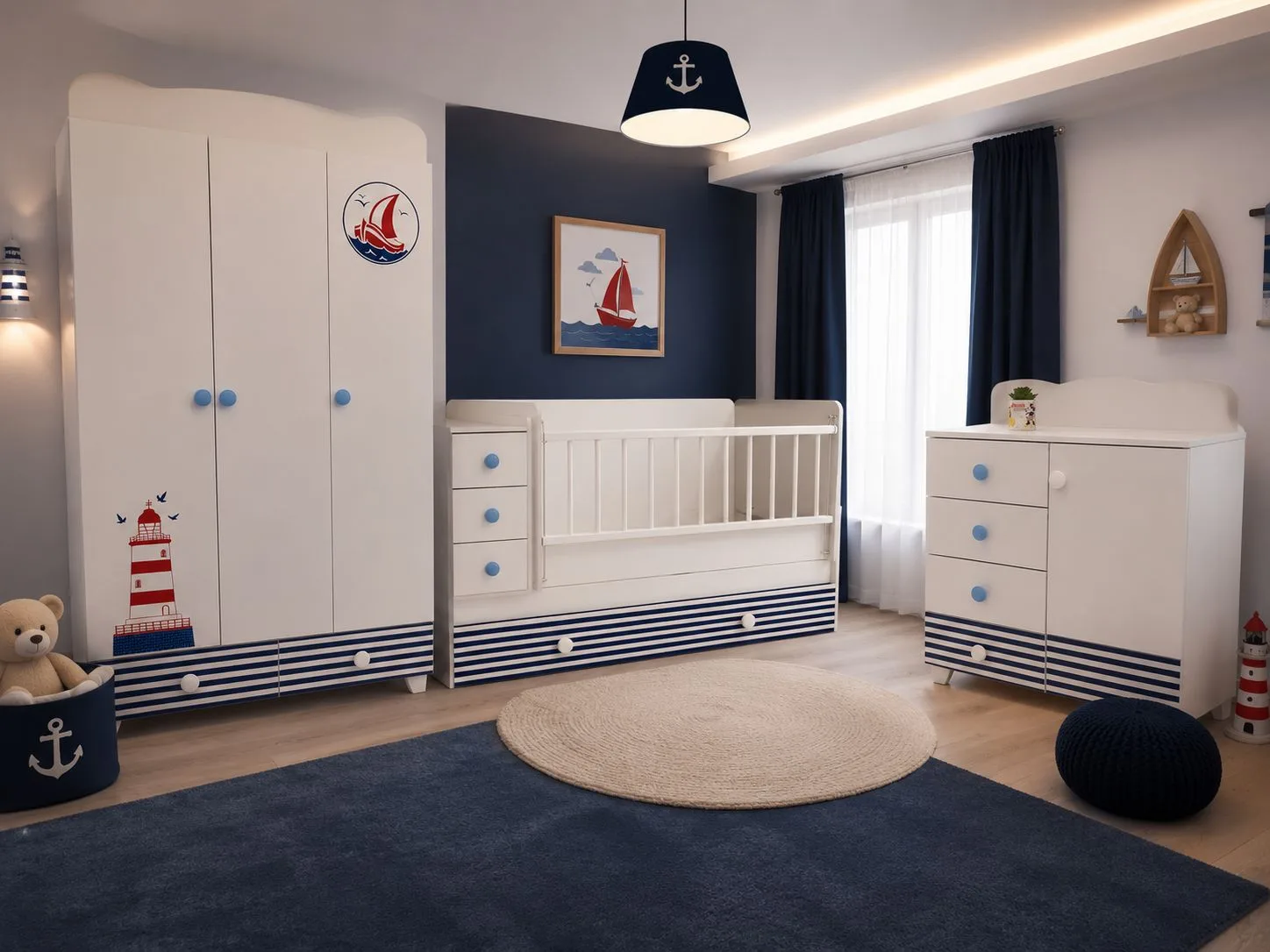 DORMITOR TINERET Givastar set complet copii 3790 lei tema marina